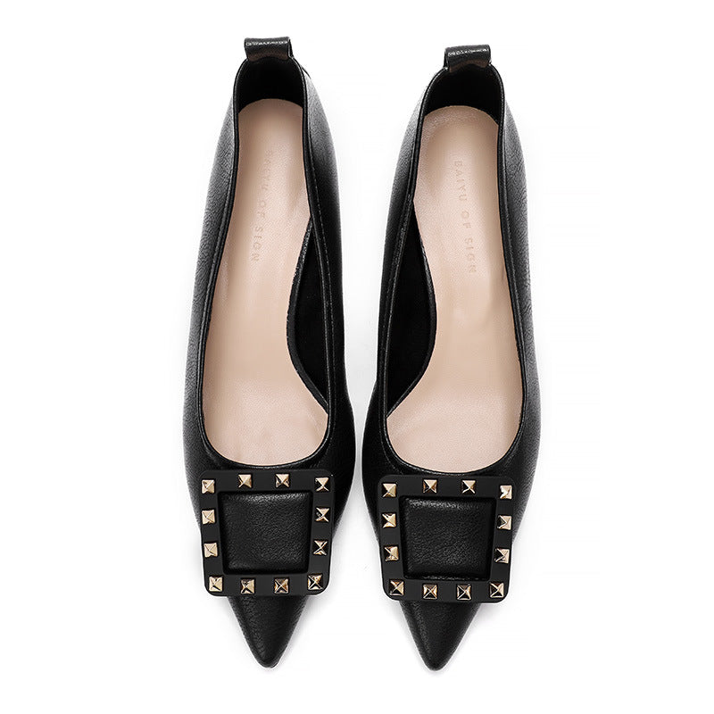 Dame elegante spids snude ballerinas med nitter accent Stilla