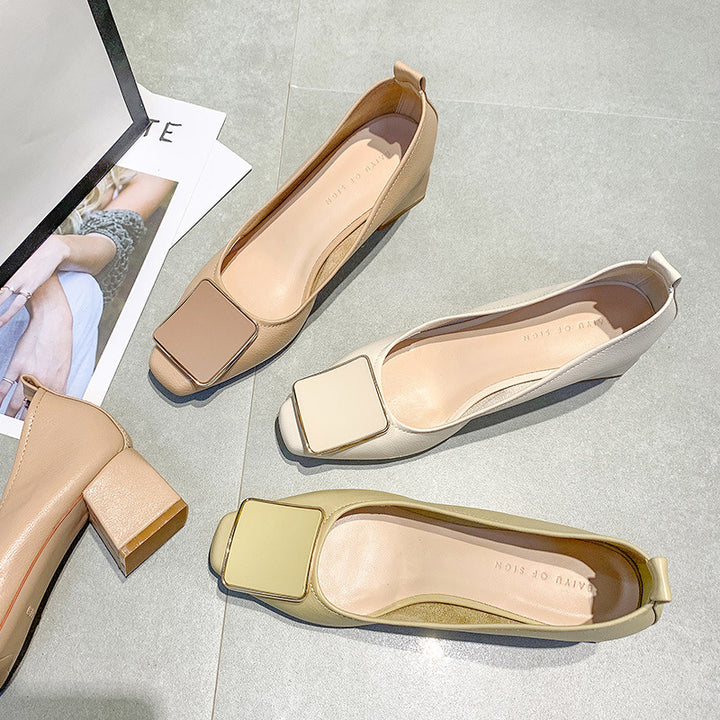 Femme Elegant Slip-On Flats med Geometrisk Accent Stilla