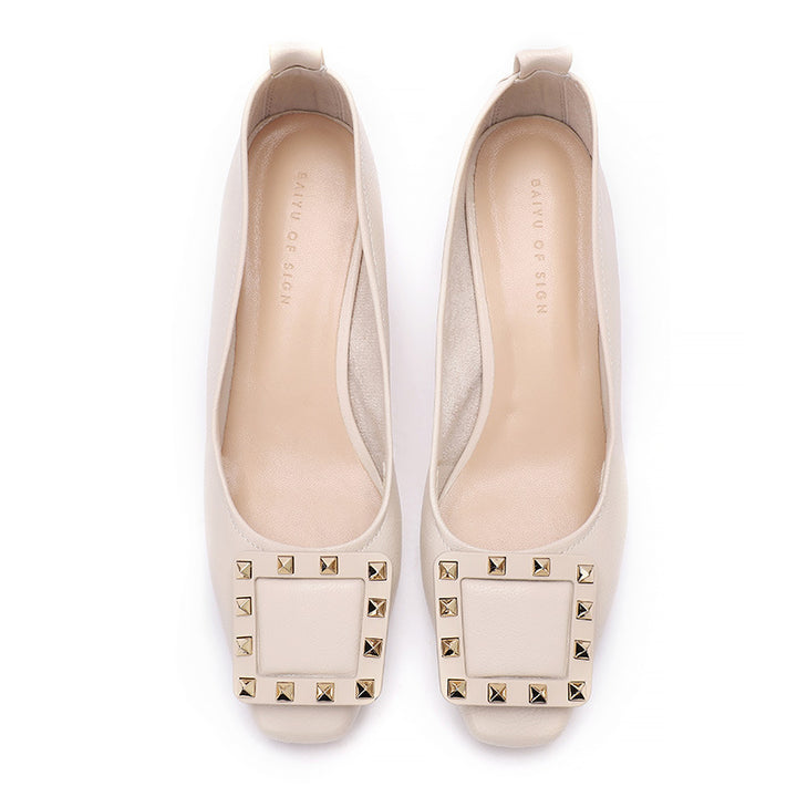 Dame elegant spids Slingback-pumper med nitter-detalje Stilla