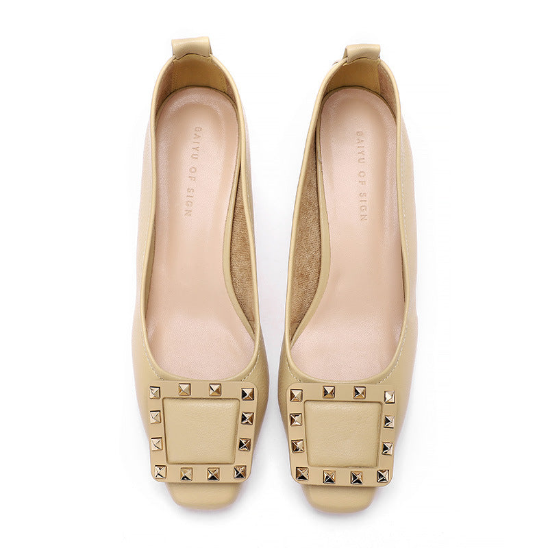 Dame elegant spids Slingback-pumper med nitter-detalje Stilla