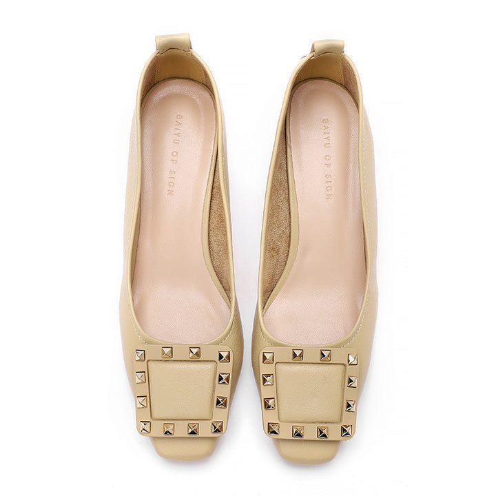Dame elegant spids Slingback-pumper med nitter-detalje Stilla