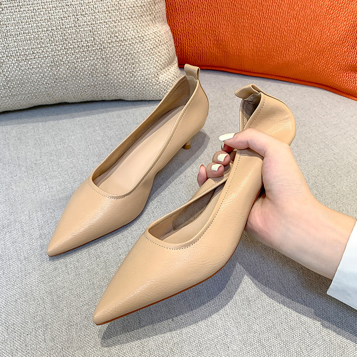 Dame elegante spidsede Kitten Heel Pumps Stilla