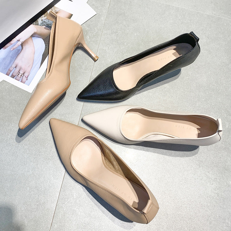 Dame elegante spidse højhælede sko med gennemsigtig stiletto-hæl Stilla