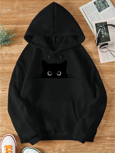 Stilla | Hoodie Med Kattemotiv Til Damer, Perfekt Til Afslappede Dage