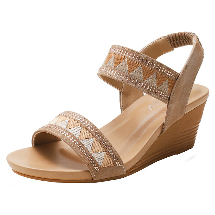 Dame Wedge Sandaler med dekorative elementer Stilla