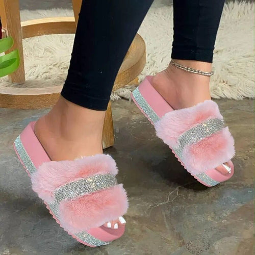 Dame mode Flauschoverpants med glitrende accent Stilla
