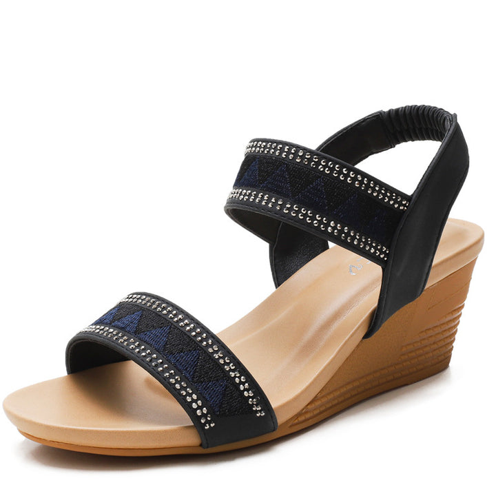 Dame Wedge Sandaler med dekorative elementer Stilla