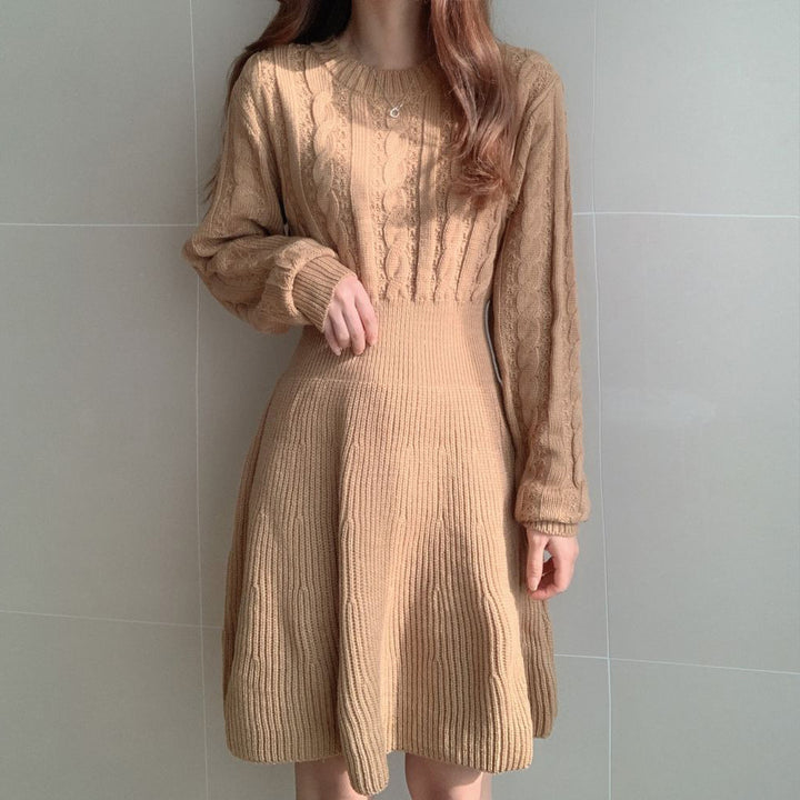 Dame Kabelstrik Pullover Kjole Stilla