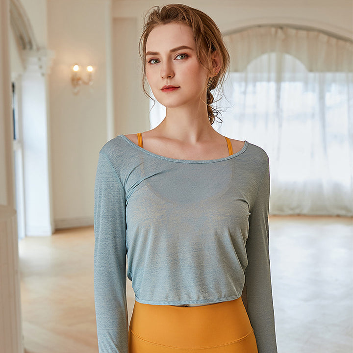 Dame sporttop med elegant rygudskæring og bindbart design Stilla