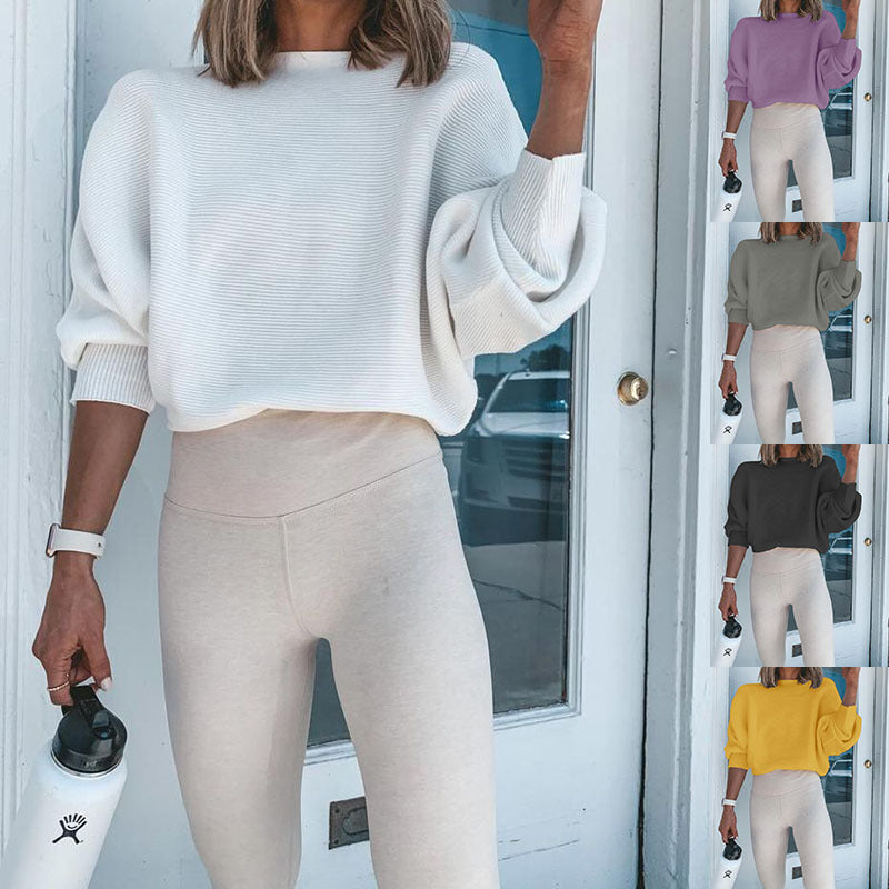 Dame afslappet sweater med voluminøse ærmer og struktureret materiale Stilla