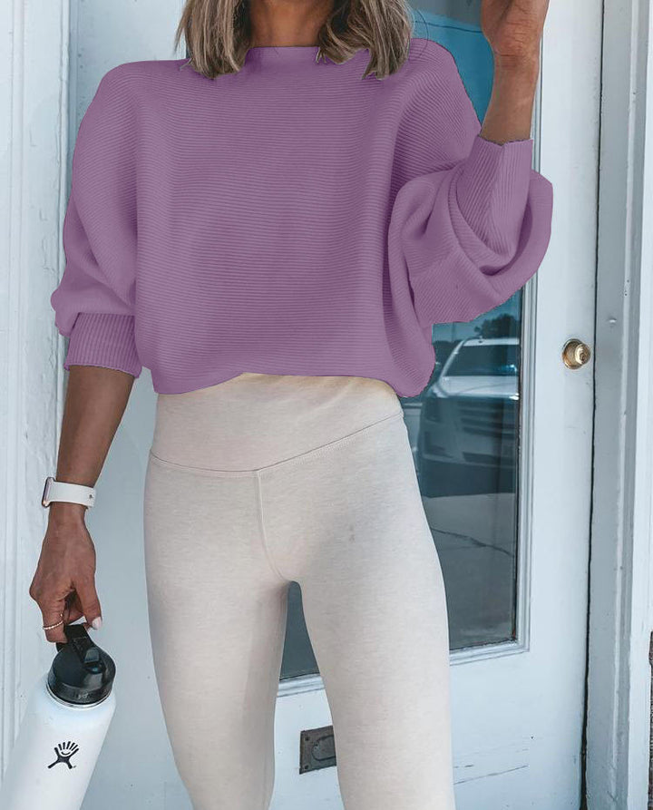 Dame afslappet sweater med voluminøse ærmer og struktureret materiale Stilla