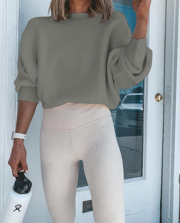 Dame afslappet sweater med voluminøse ærmer og struktureret materiale Stilla