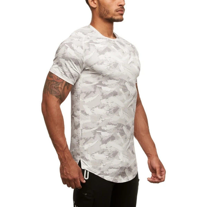 Herrer Sport T-shirt lavet af åndbart funktionsmateriale med moderne camouflage-design Stilla