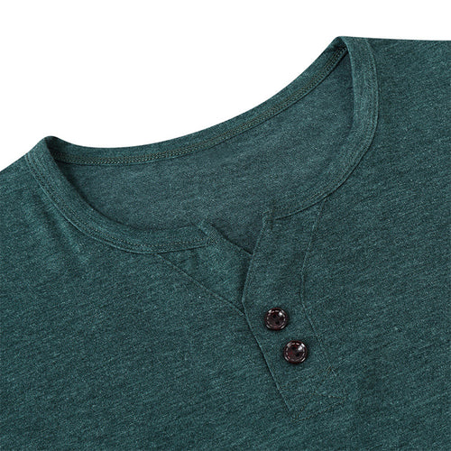 Herrer Langærmet-Henley Skjorte med klassiske knapper og moderne snit Stilla