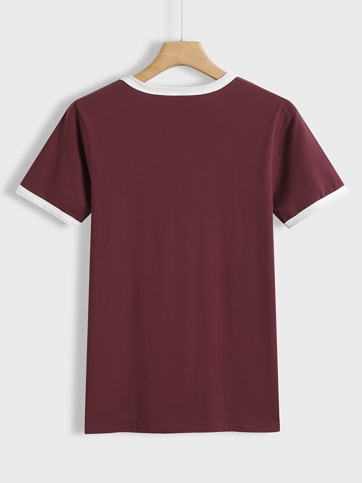 Stilla | Sommer T-Shirt, Løs Skjorte Med Korte Ærmer Og Rund Hals, Afslappet Top Lavet Af Polyester
