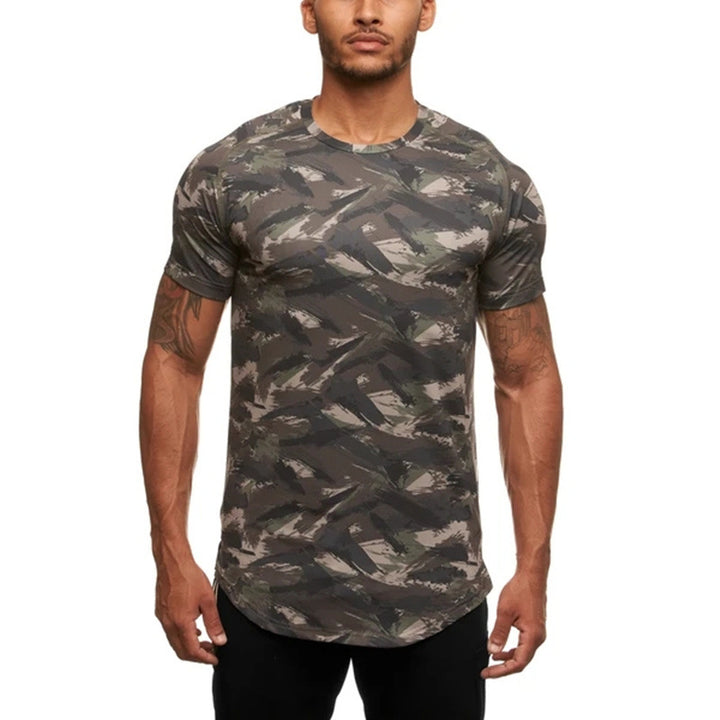 Herrer Sporty T-shirt med unikt camouflage-mønster Stilla