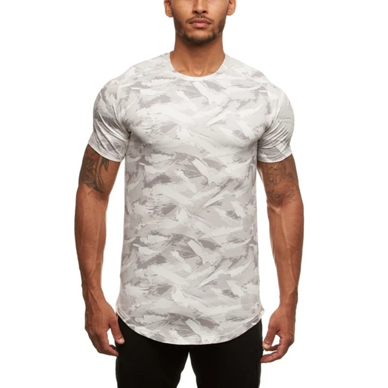 Herrer Sport T-shirt lavet af åndbart funktionsmateriale med moderne camouflage-design Stilla