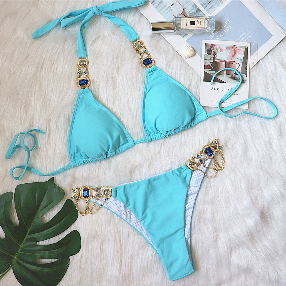 Dame Elegant Triangle Bikini Sæt Stilla