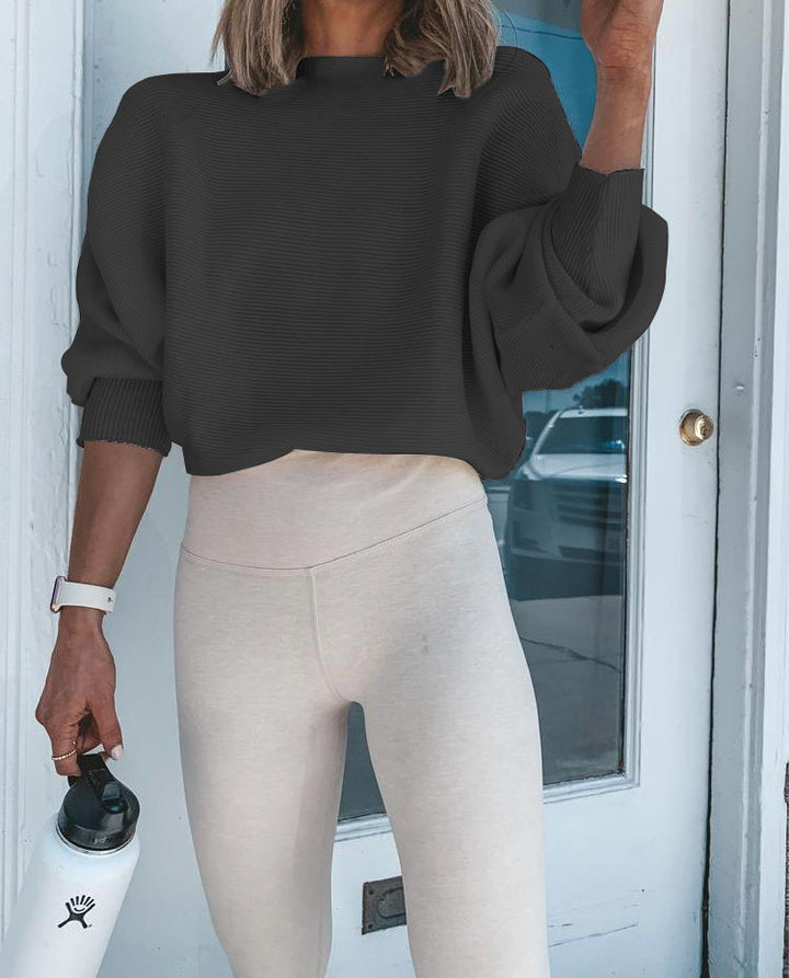 Dame afslappet sweater med voluminøse ærmer og struktureret materiale Stilla