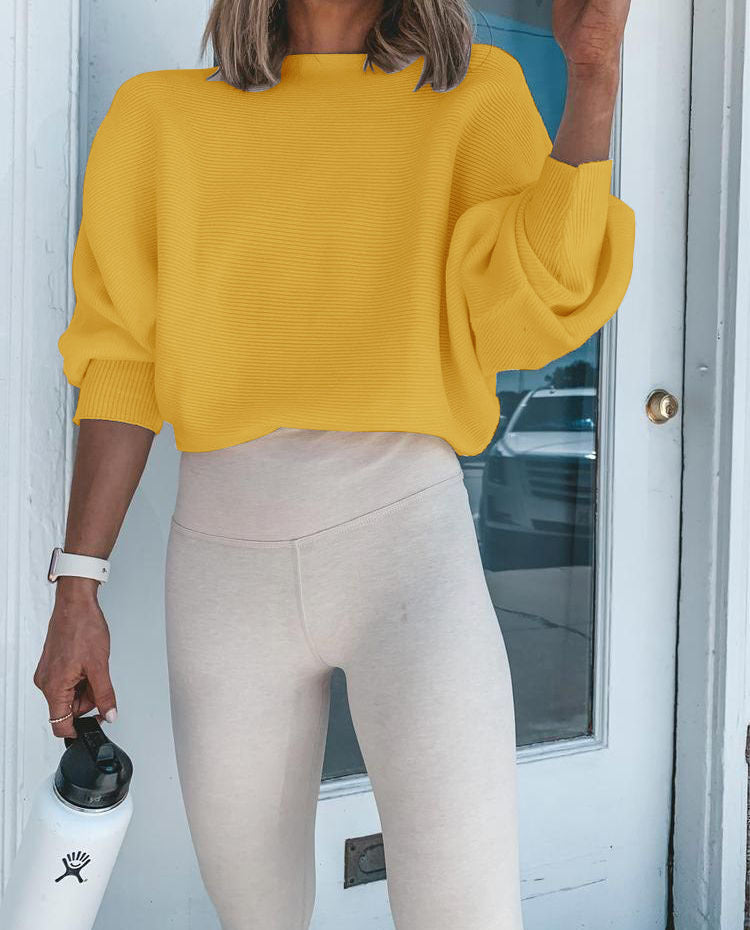 Dame afslappet sweater med voluminøse ærmer og struktureret materiale Stilla