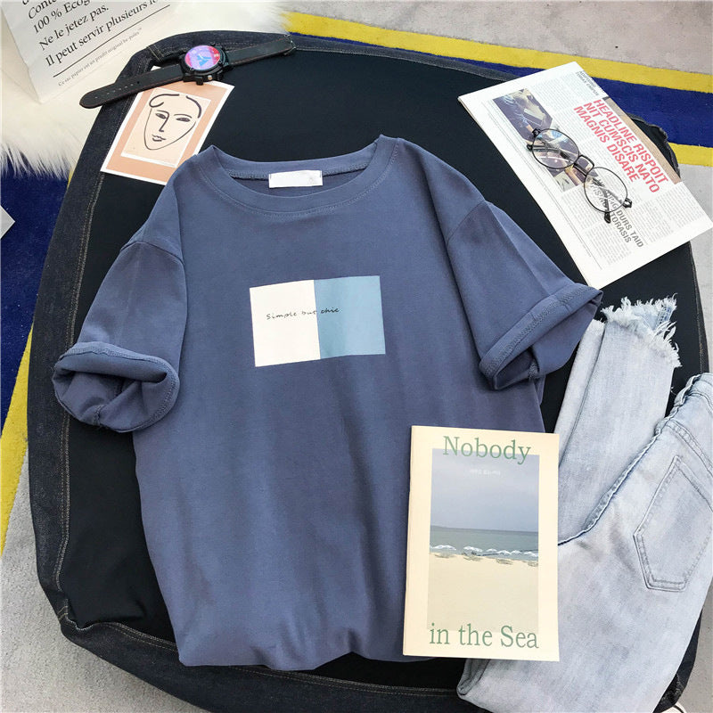 Dame Casual Grafik T-shirt med minimalistisk design Stilla