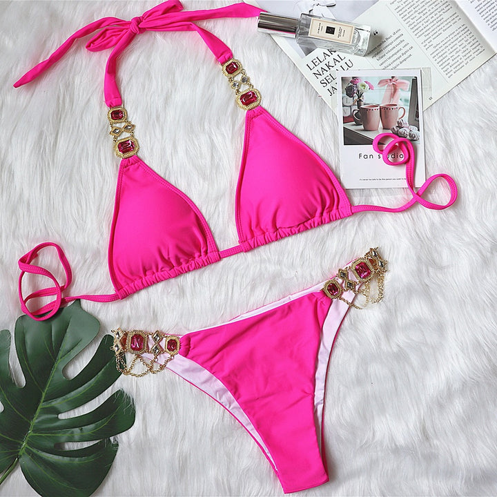 Dame Elegant Triangle Bikini Sæt Stilla