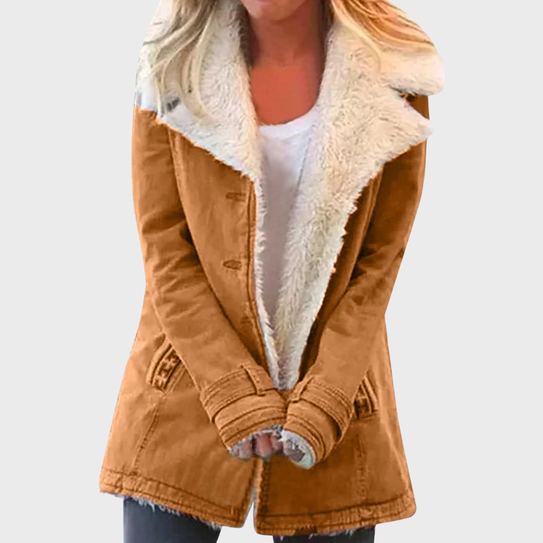 Stilla | Faux-lammeskind-foring Parka-frakke