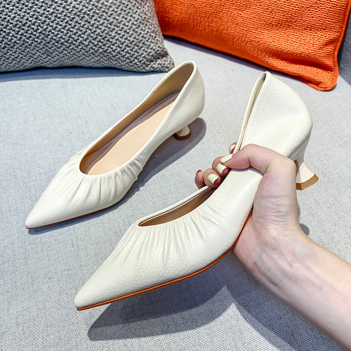 Dame elegante spidsede Kitten Heel Pumps Stilla