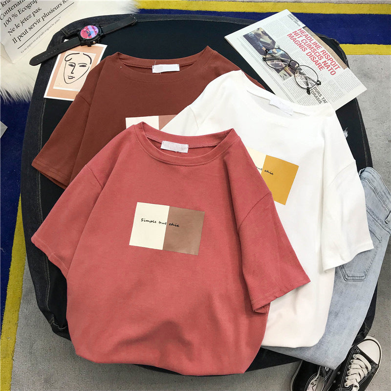 Dame Casual Grafik T-shirt med minimalistisk design Stilla