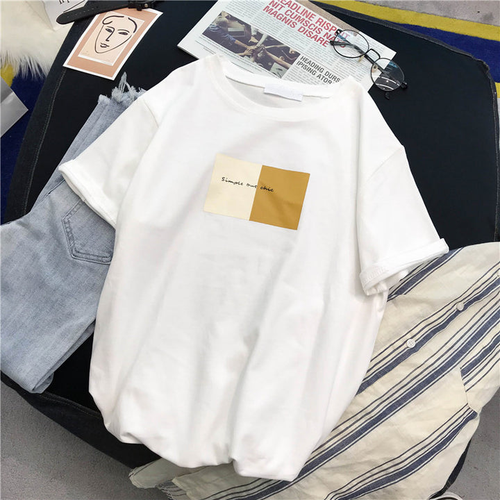 Dame Casual Grafik T-shirt med minimalistisk design Stilla