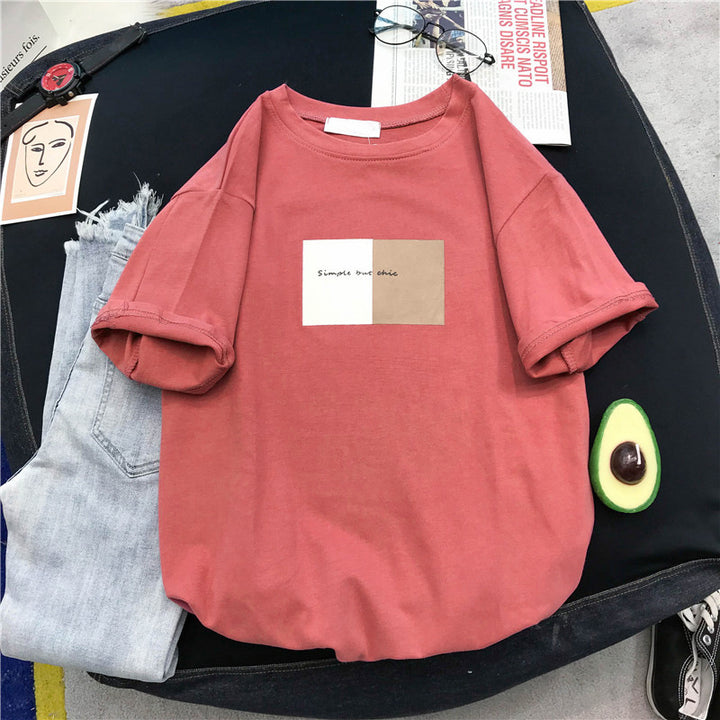 Dame Casual Grafik T-shirt med minimalistisk design Stilla