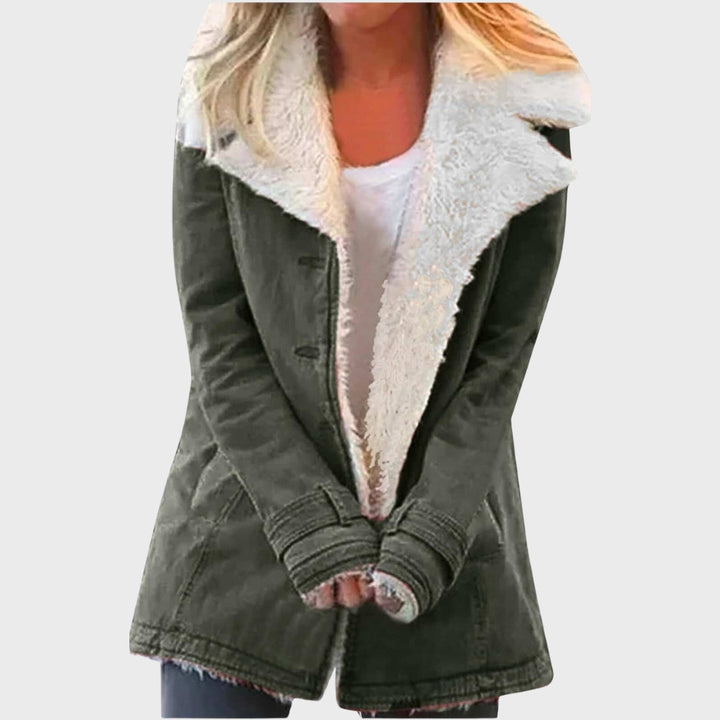 Stilla | Faux-lammeskind-foring Parka-frakke