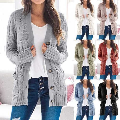 Kvinders cardigan med elegant kabelmønster og praktiske lommer Stilla