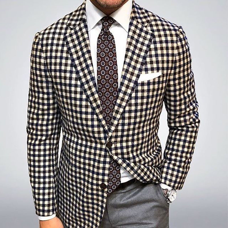 Herrer elegant ternet blazer lavet af kvalitetsmateriale Stilla