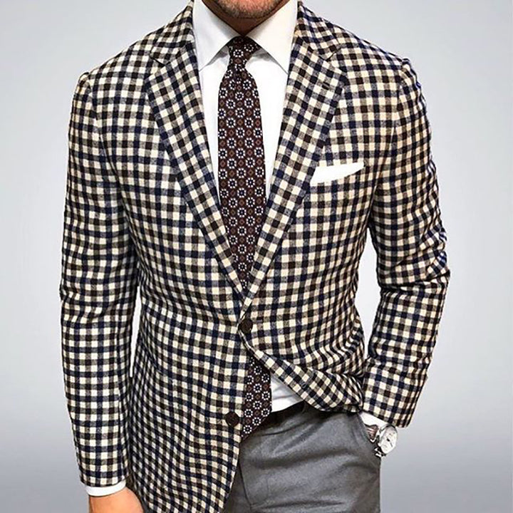 Herrer elegant ternet blazer lavet af kvalitetsmateriale Stilla