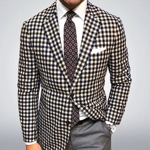Herrer elegant ternet blazer lavet af kvalitetsmateriale Stilla
