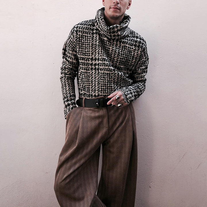 Herrer moderigtig sweater med sjalkrave og struktureret design Stilla