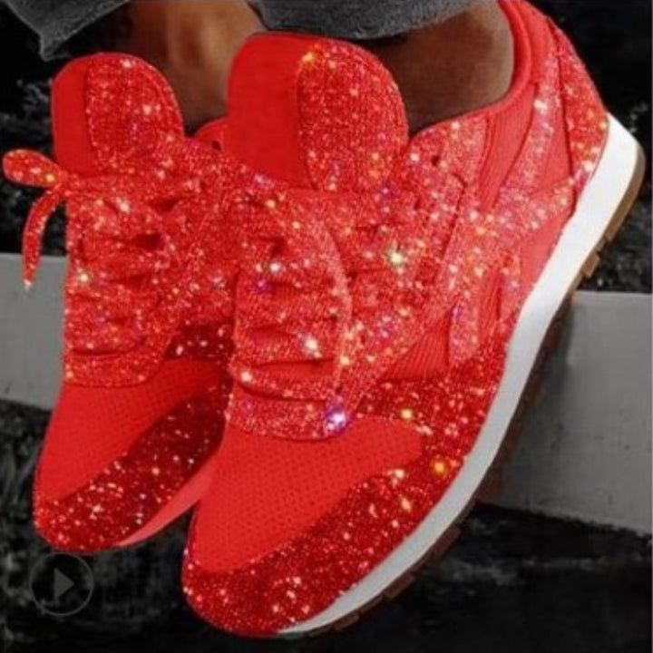 Damer Glamourøse Sneakers med funkende strassdesign Stilla