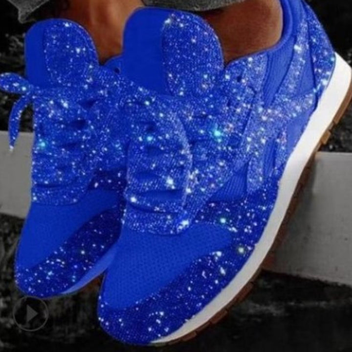 Damer Glamourøse Sneakers med funkende strassdesign Stilla