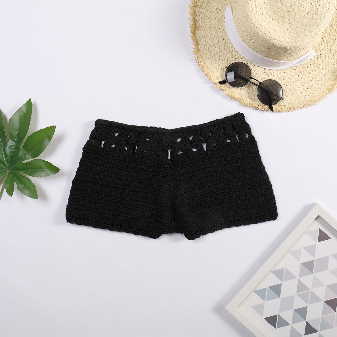 Dame Hæklede Shorts med blomstret bånd Skovae