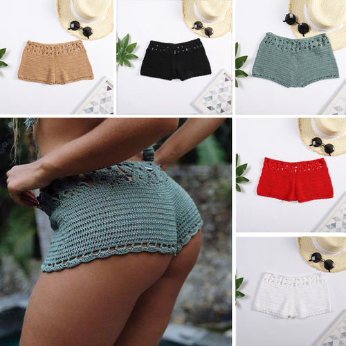 Dame Hæklede Shorts med blomstret bånd Skovae