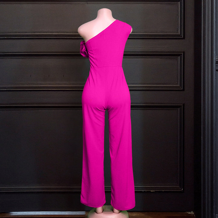 Dame ensidig jumpsuit med elegante flæser Skovae