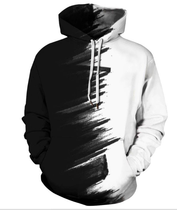 Herren Kapuzenpullover med kunstnerisk penselstræk-design Stilla