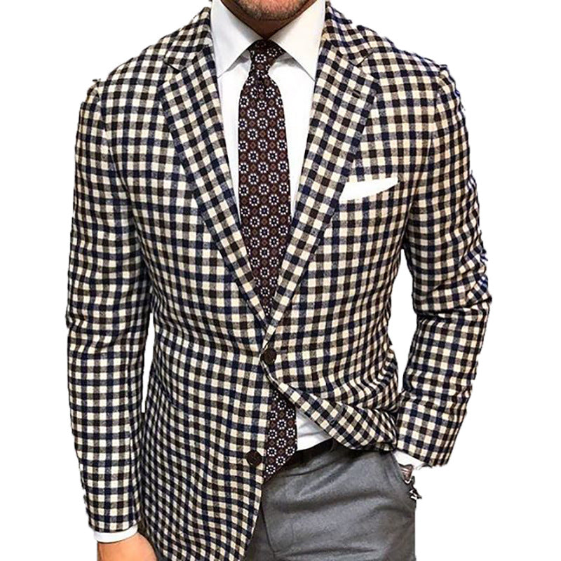 Herrer elegant ternet blazer lavet af kvalitetsmateriale Stilla
