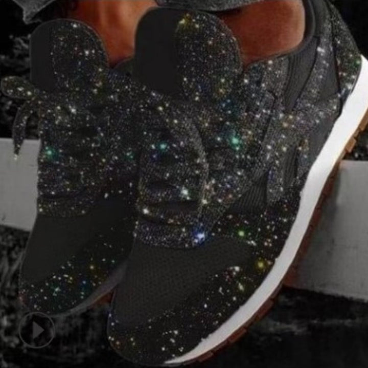 Damer Glamourøse Sneakers med funkende strassdesign Stilla