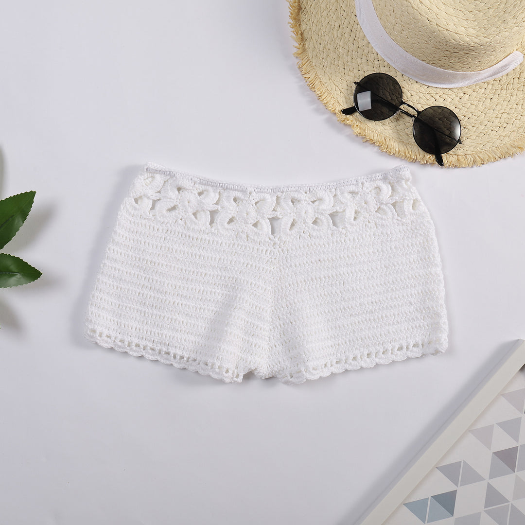 Dame Hæklede Shorts med blomstret bånd Skovae