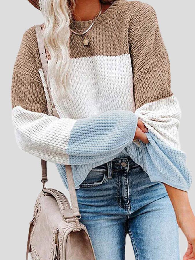 Stilla | Cozy Colorblock Striktrøje til Efterårs Lagdeling.