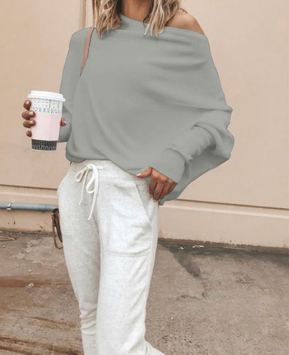 Dame afslappet sweater i off-shoulder-design Stilla
