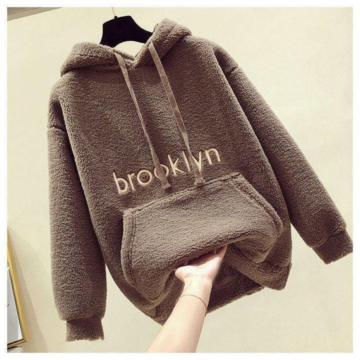 Damer Cozy Fleece Hoodie med Kængurulomme Skovae