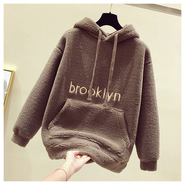 Damer Cozy Fleece Hoodie med Kængurulomme Skovae
